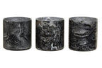 Set of 3 Grey Marble Effect Tealight Holders