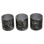 Set of 3 Grey Marble Effect Tealight Holders