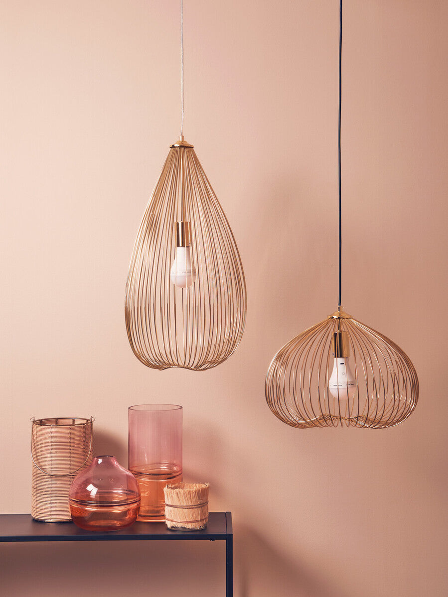 Natural Small Glass Candle Holder with Raffia Wrap