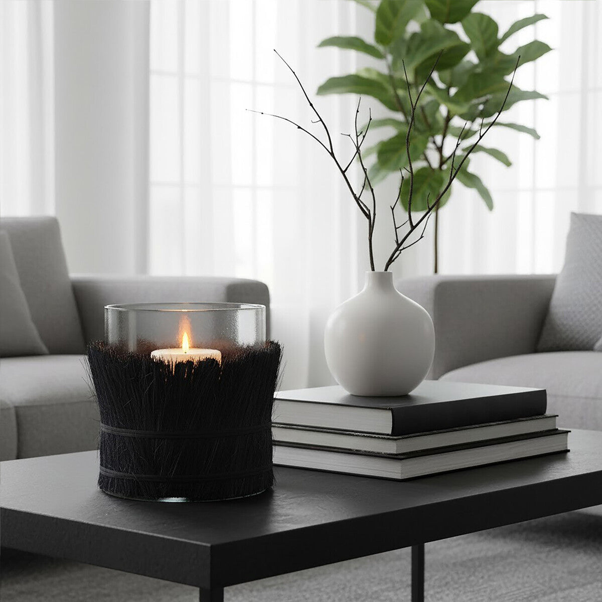 Black Medium Candle Holder