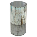 Large Glass Vase in Metallic Antique Finish