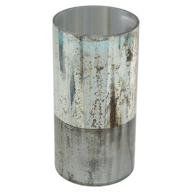 Large Glass Vase in Metallic Antique Finish