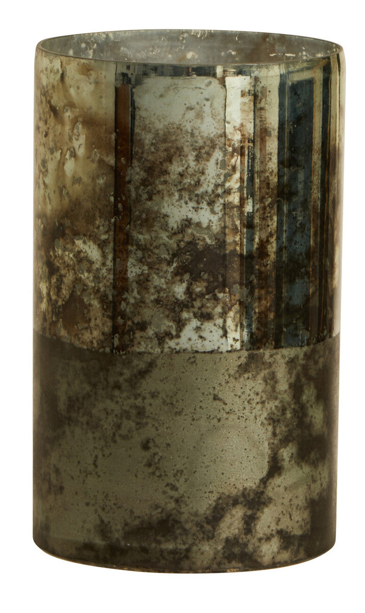 Medium Glass Vase in Metallic Antique Finish