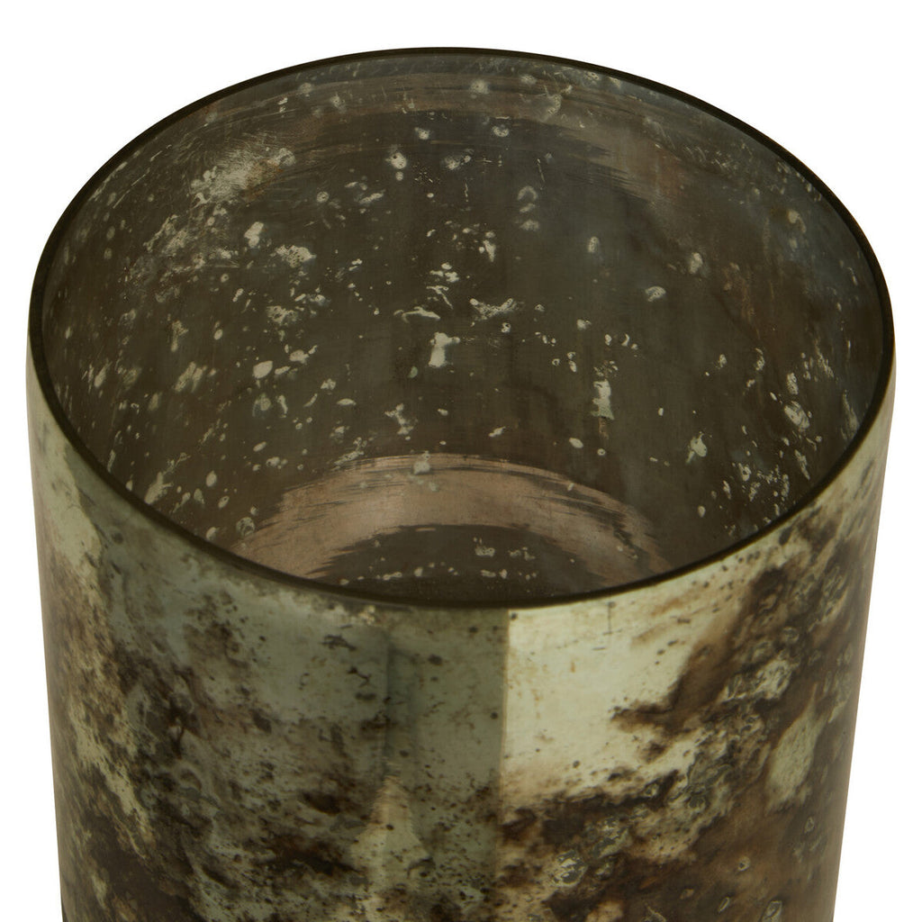 Medium Glass Vase in Metallic Antique Finish