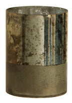 Small Glass Vase in Metallic Antique Finish