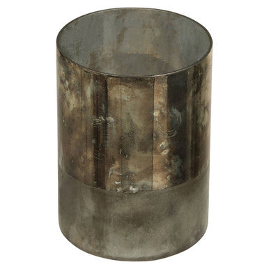 Small Glass Vase in Metallic Antique Finish
