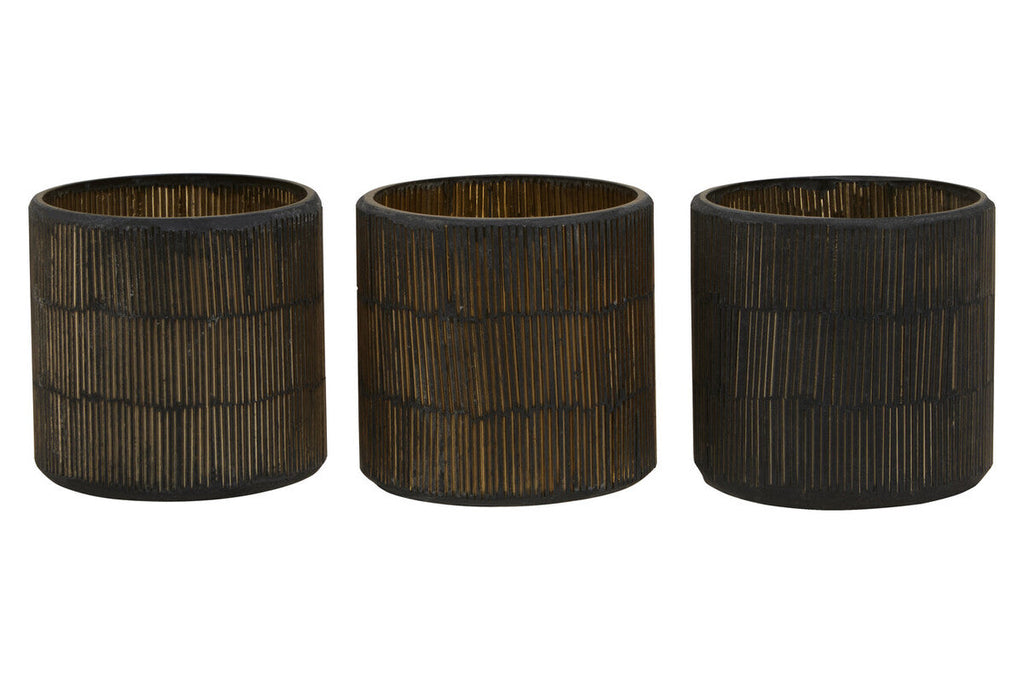 Set of 3 Mosaic Glass Tealight Holders