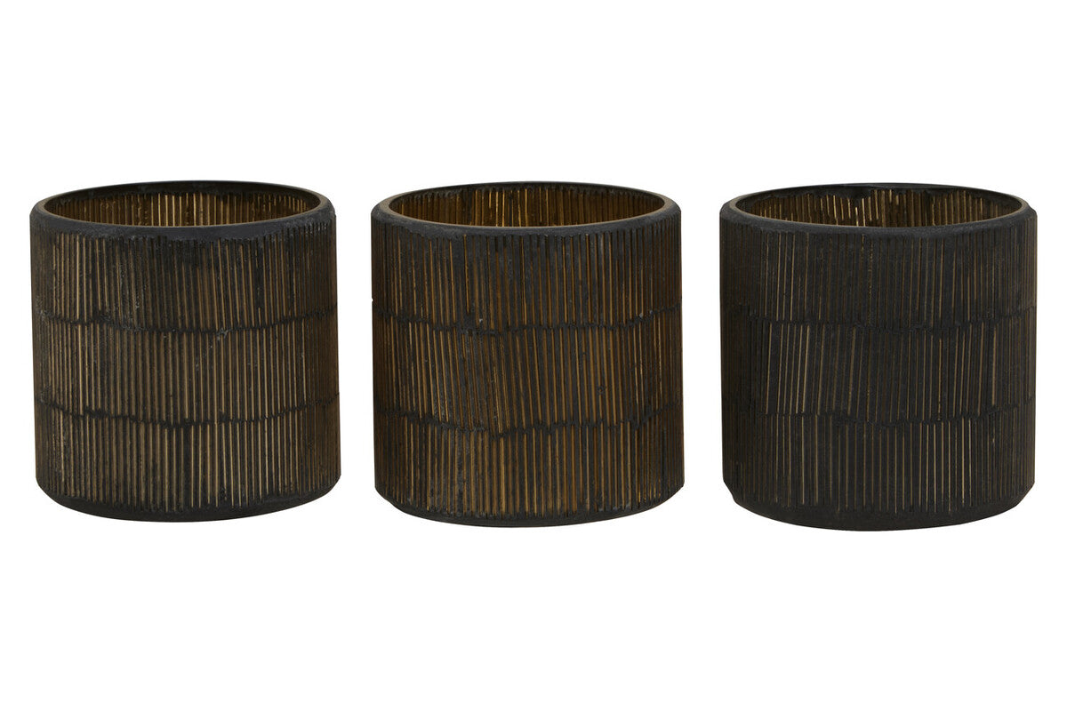 Set of 3 Mosaic Glass Tealight Holders
