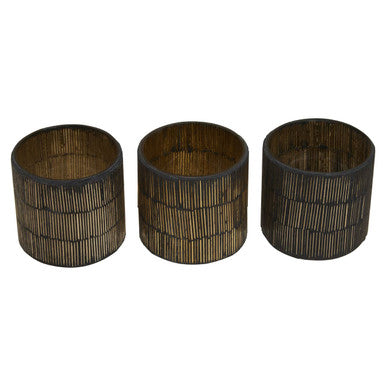 Set of 3 Mosaic Glass Tealight Holders