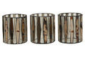 Smoked Antique Finish Set of 3 Tealight Holders