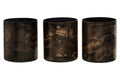 Set of 3 Black and Gold Tealight Holders