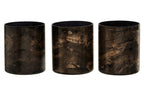 Set of 3 Black and Gold Tealight Holders