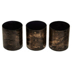 Set of 3 Black and Gold Tealight Holders
