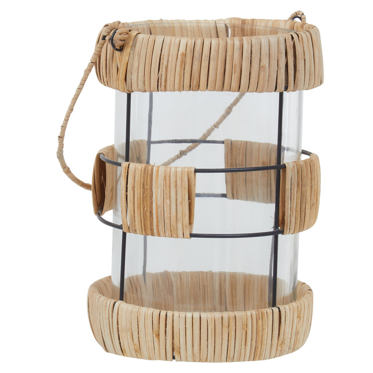 Natural and Black Large Lantern