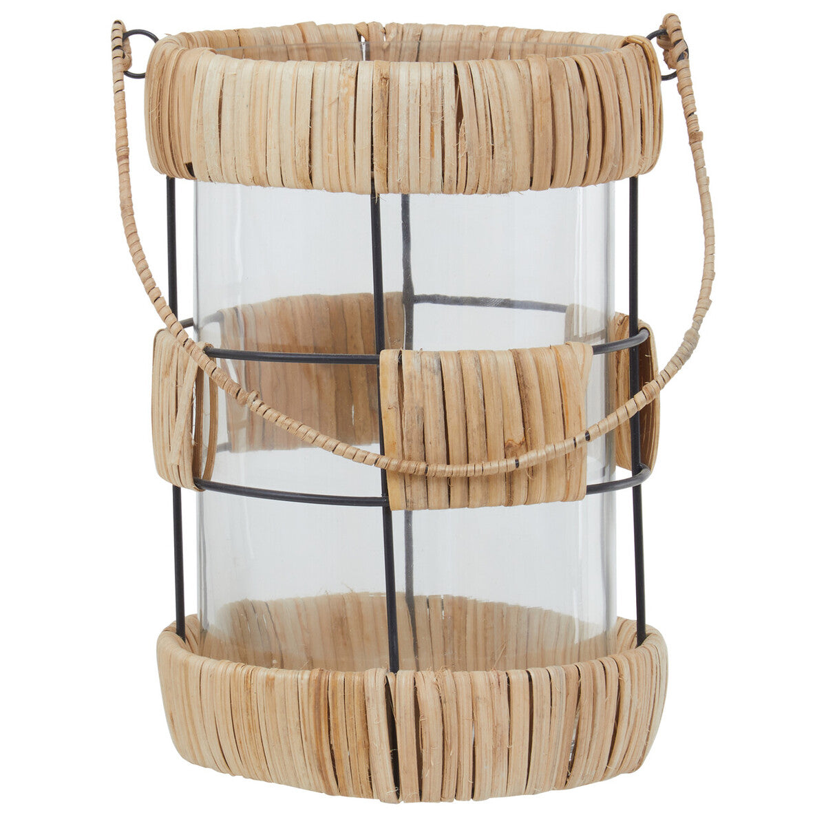 Natural and Black Large Lantern