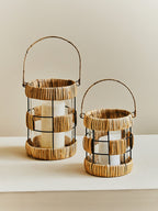 Natural and Black Large Lantern