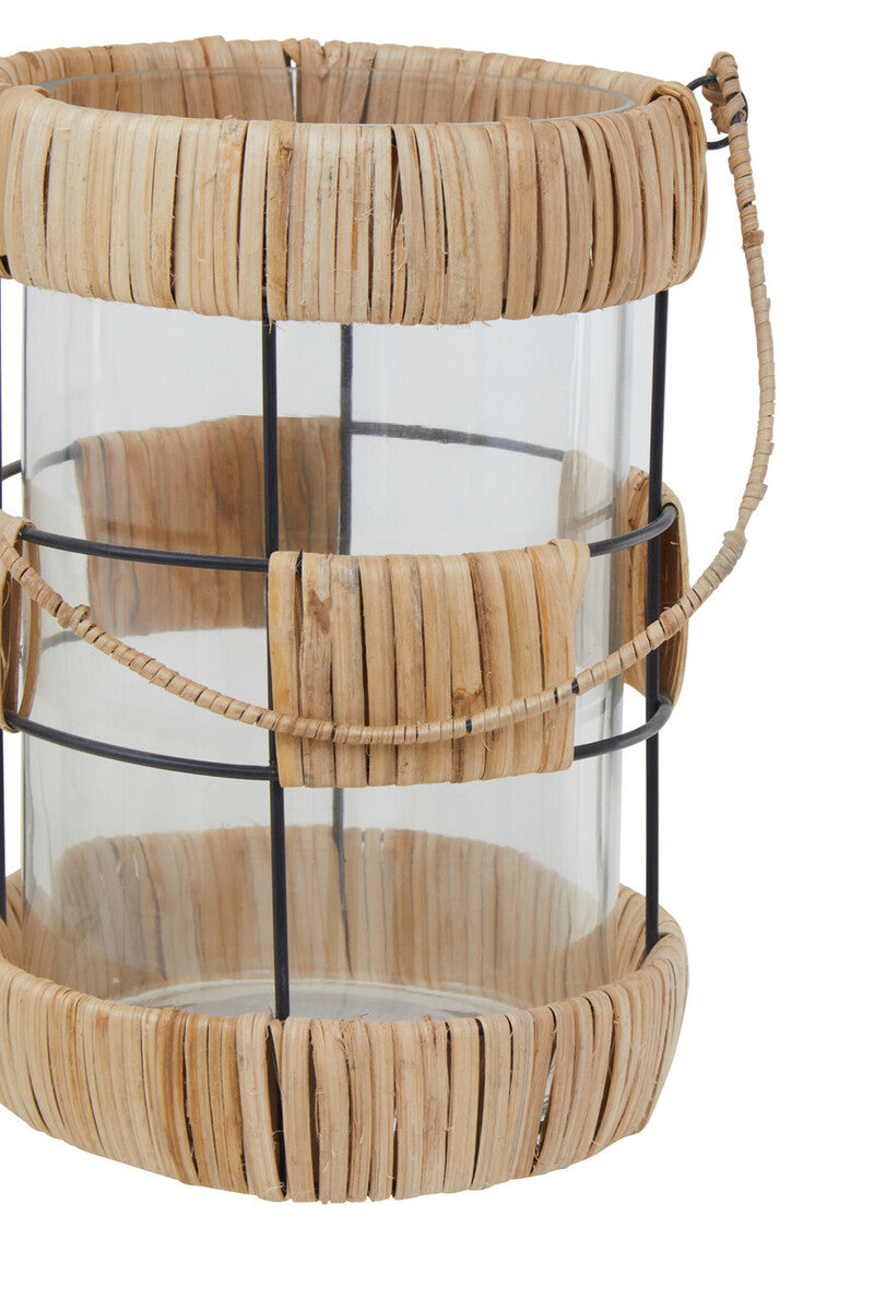 Natural and Black Large Lantern