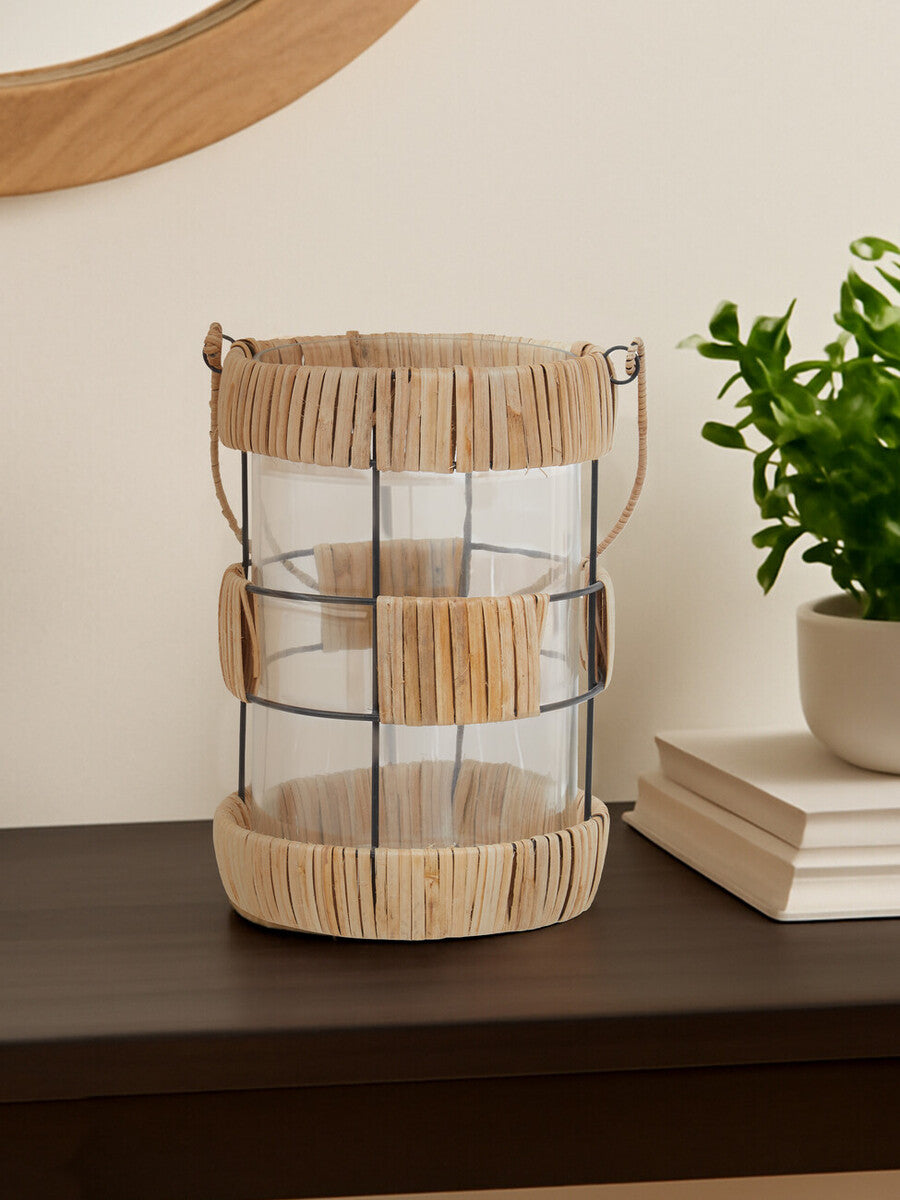 Natural and Black Large Lantern
