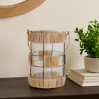 Natural and Black Large Lantern