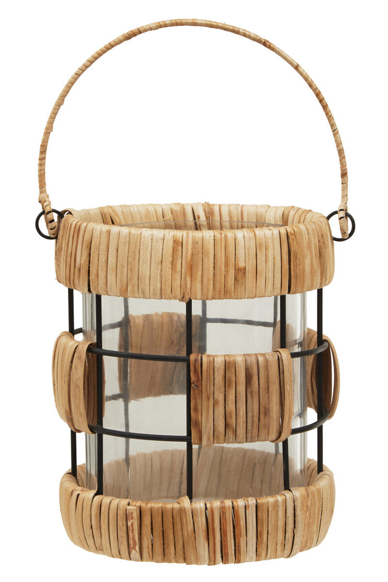 Natural and Black Small Lantern