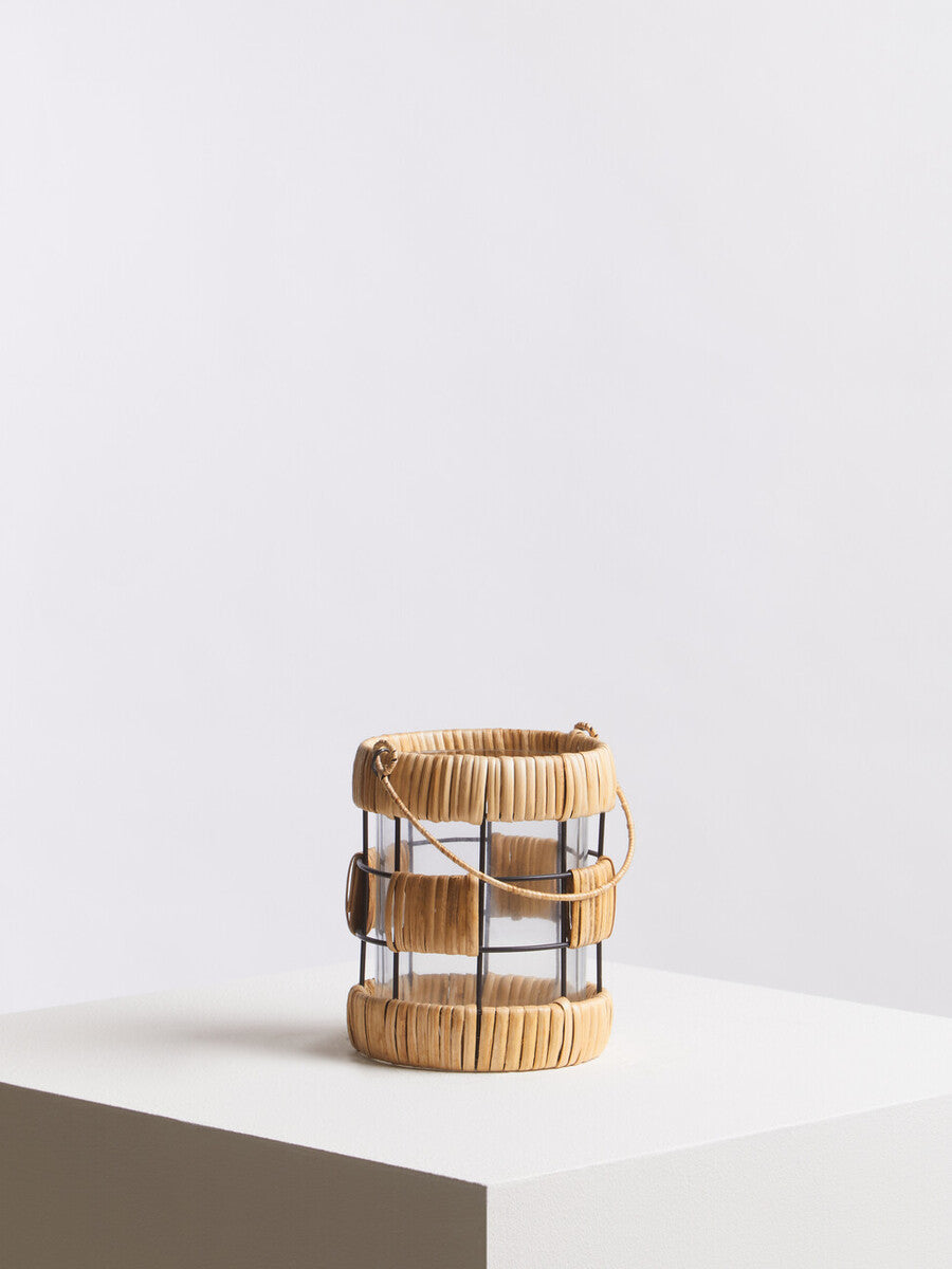 Natural and Black Small Lantern
