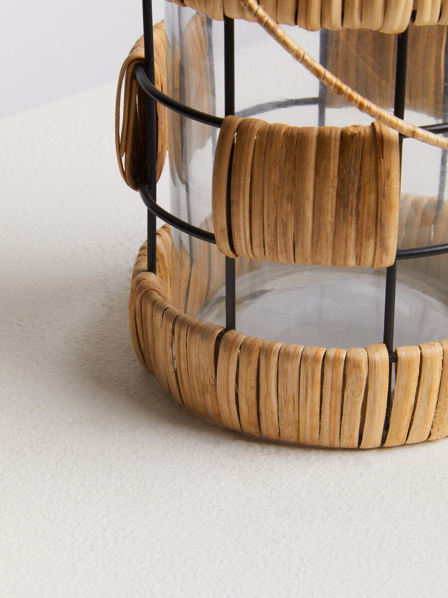 Natural and Black Small Lantern