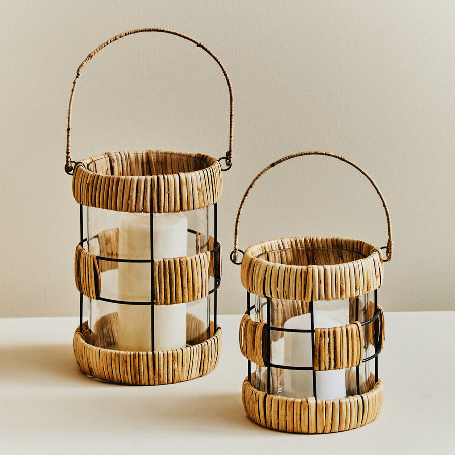Natural and Black Small Lantern