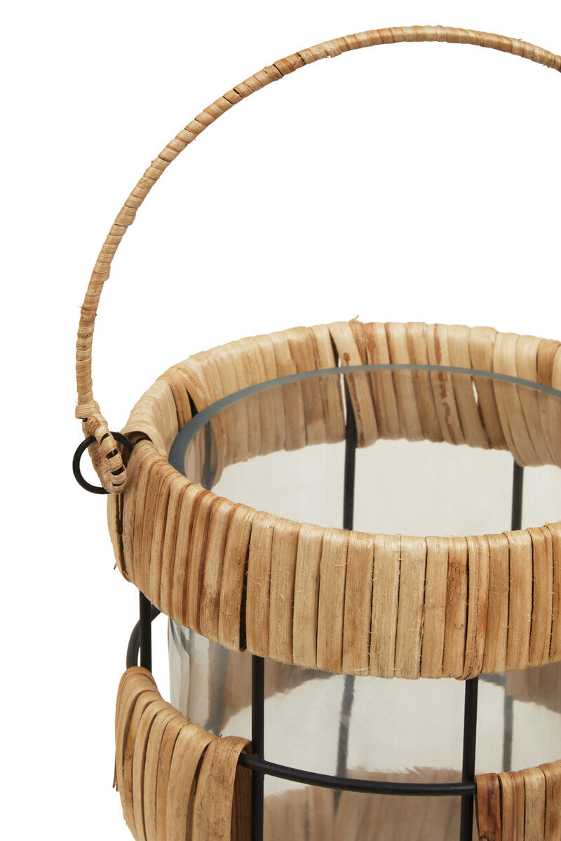Natural and Black Small Lantern