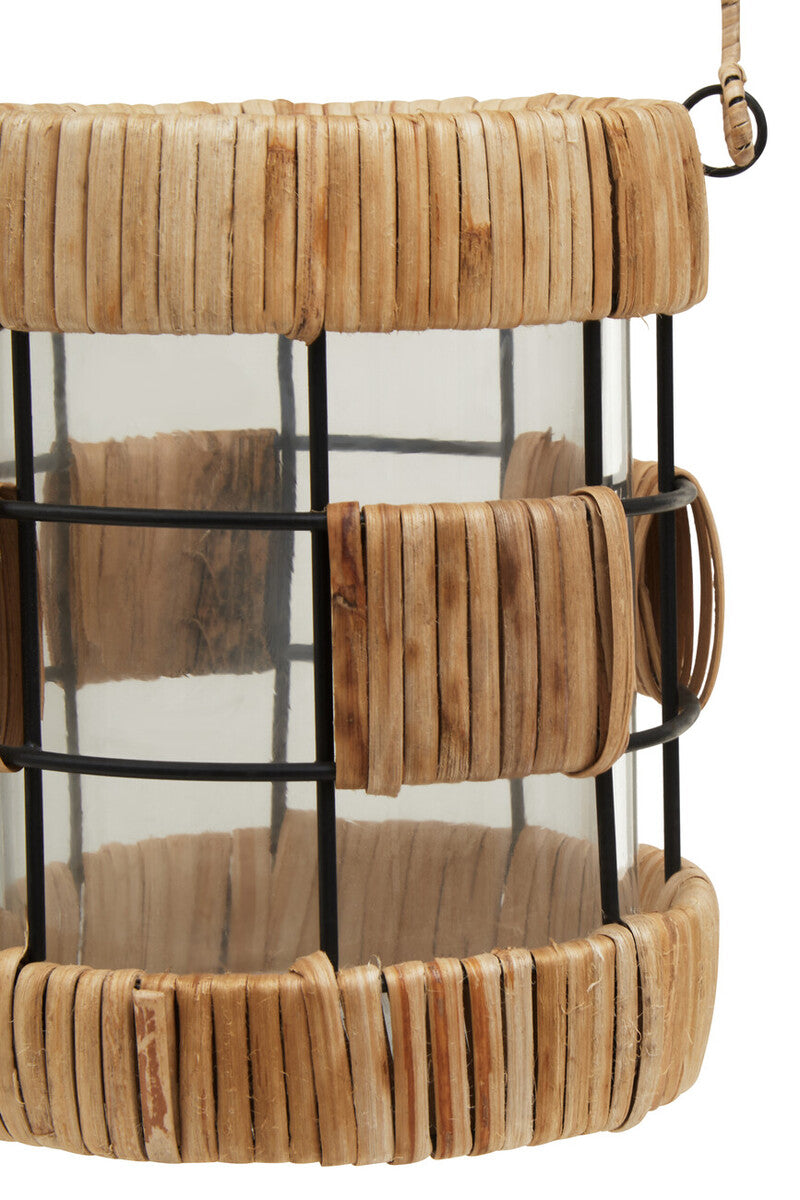 Natural and Black Small Lantern