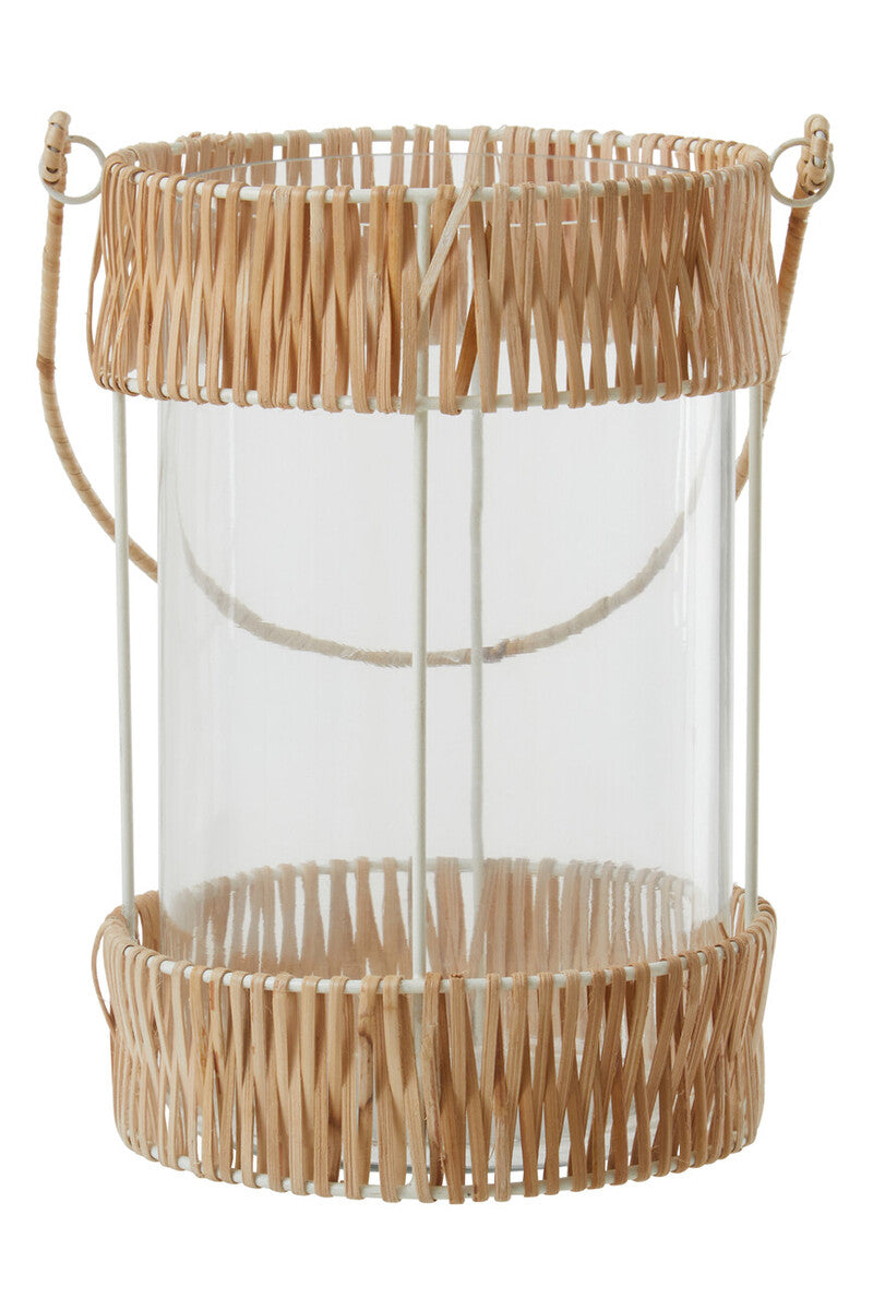 Natural and White Large Lantern