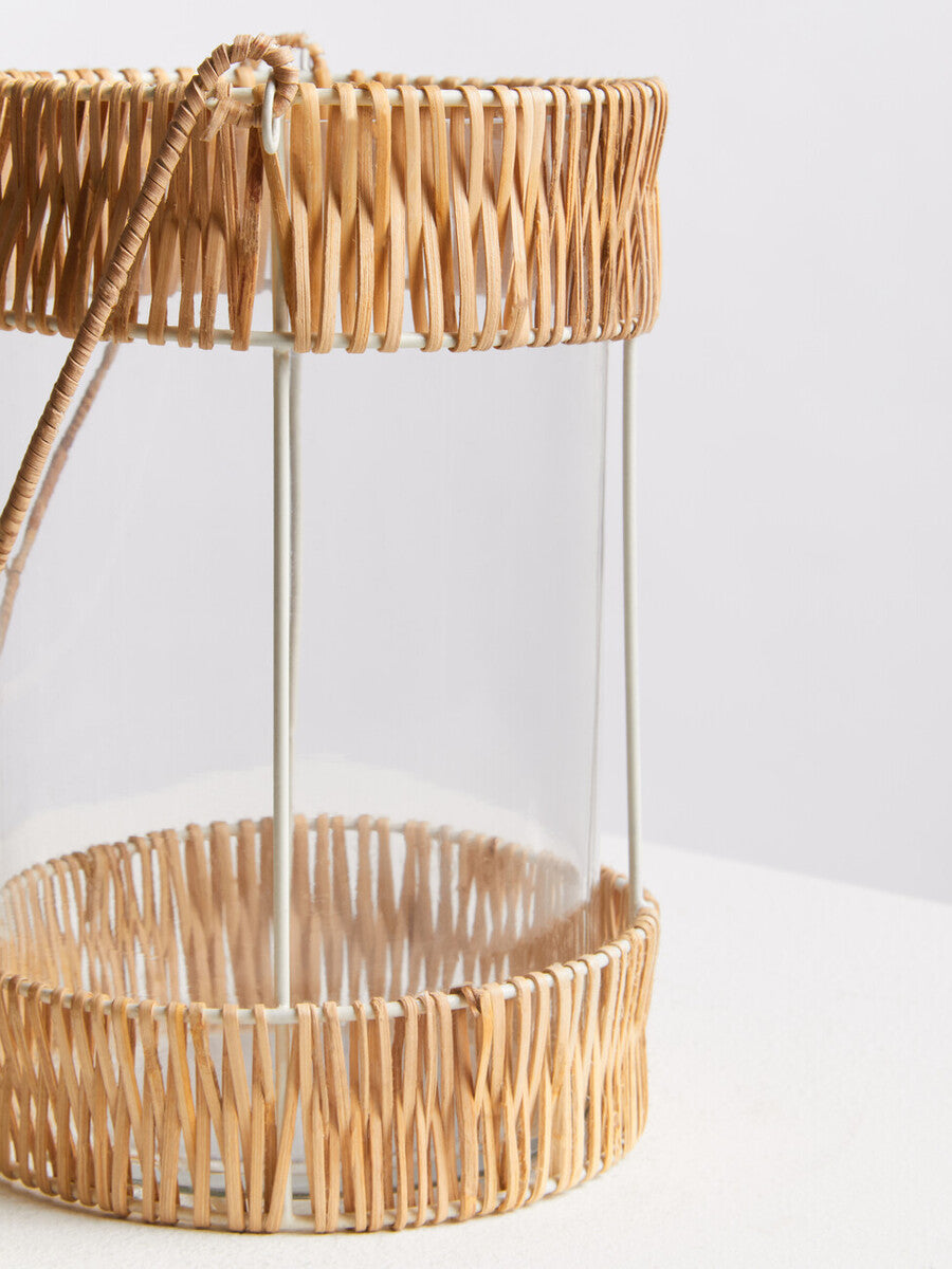 Natural and White Large Lantern