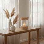 Natural and White Large Lantern
