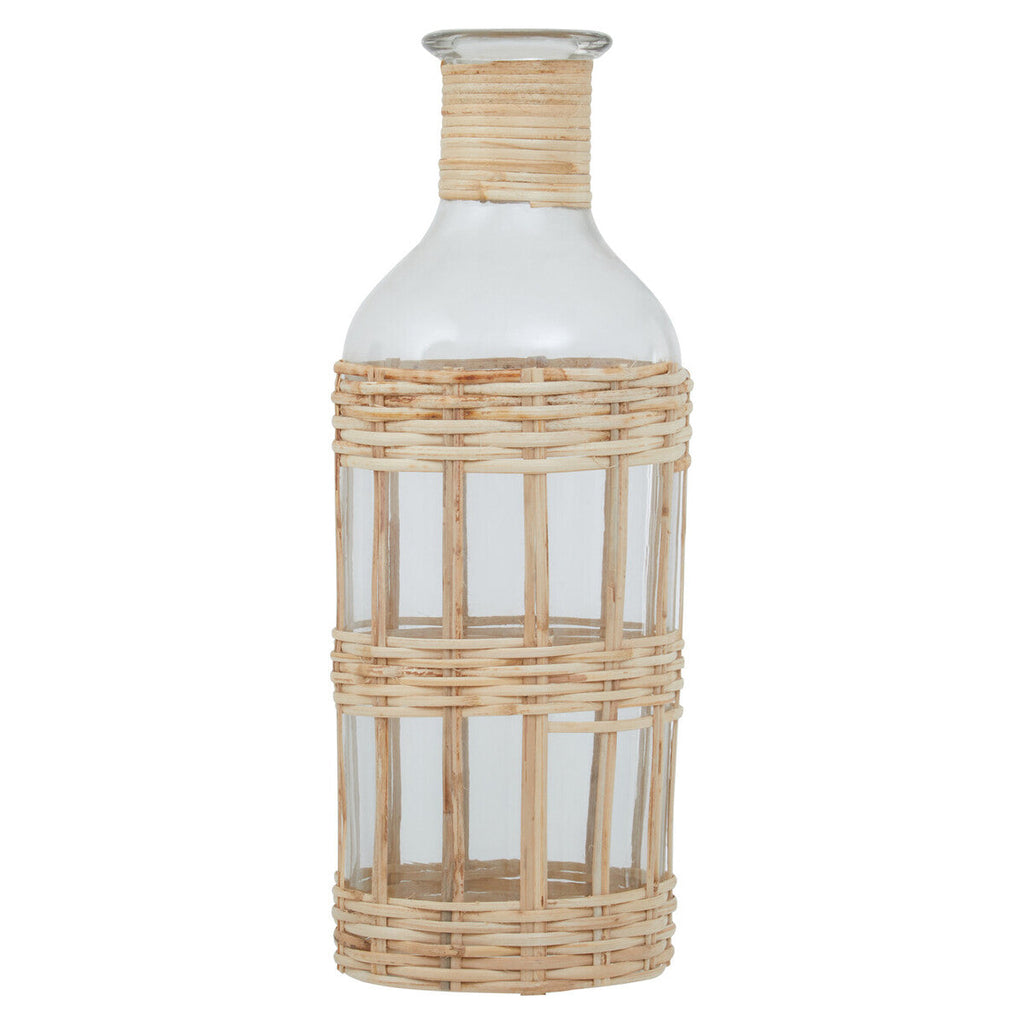 Natural Cane and Glass Large Vase