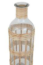 Natural Cane and Glass Large Vase