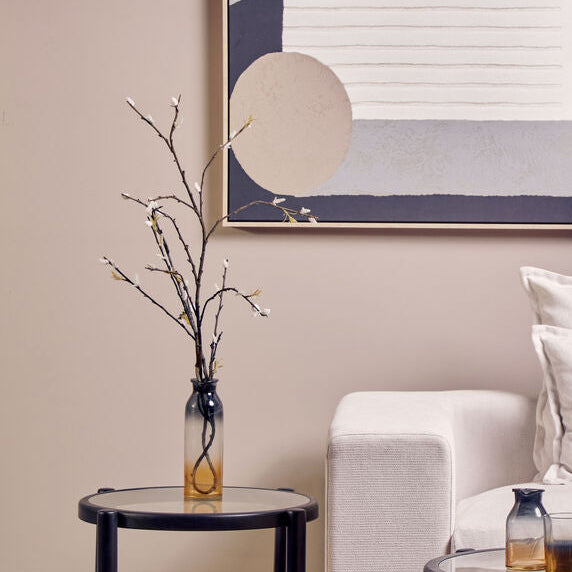 Horizontal Black and Gold Large Vase