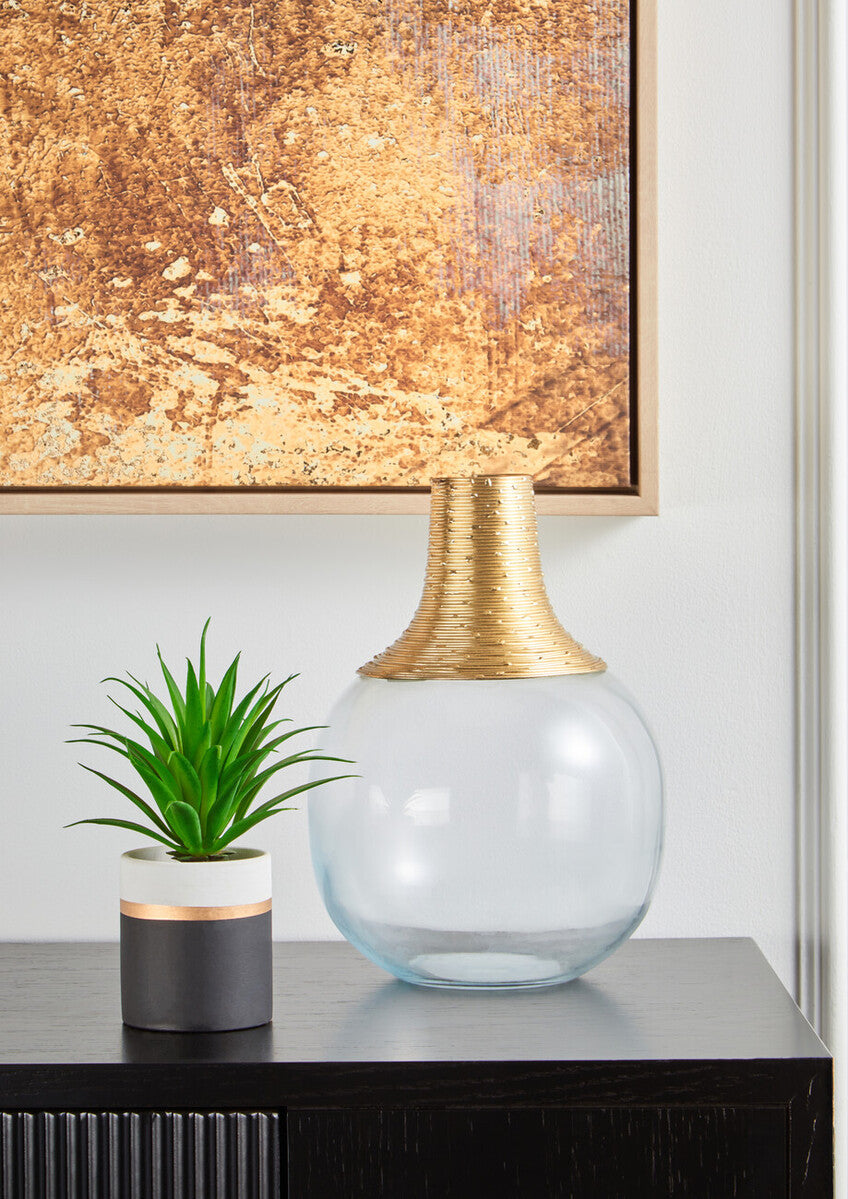 Glass and Gold Small Vase