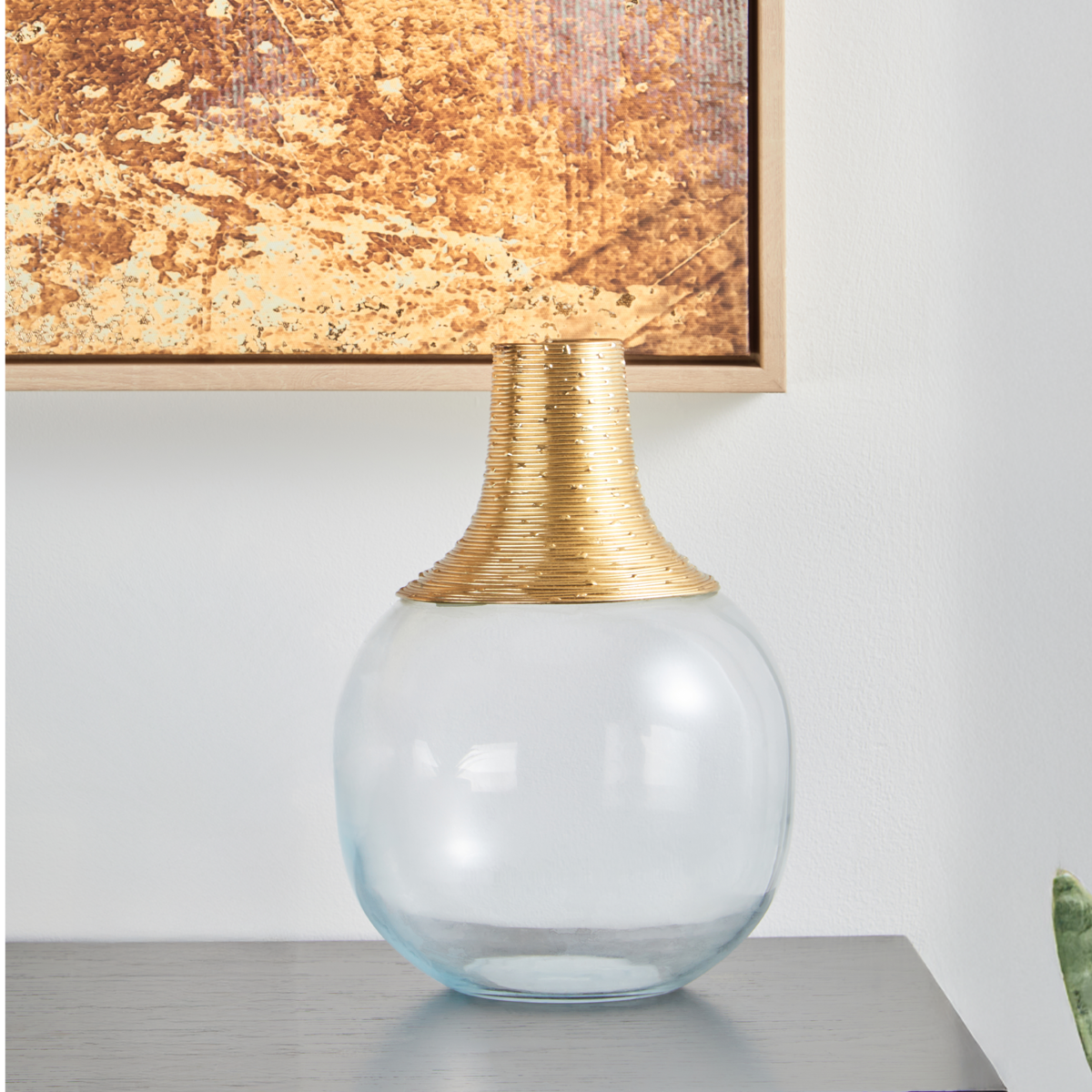 Glass and Gold Small Vase