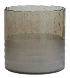 Natural Small Ribbed Glass Candle Holder