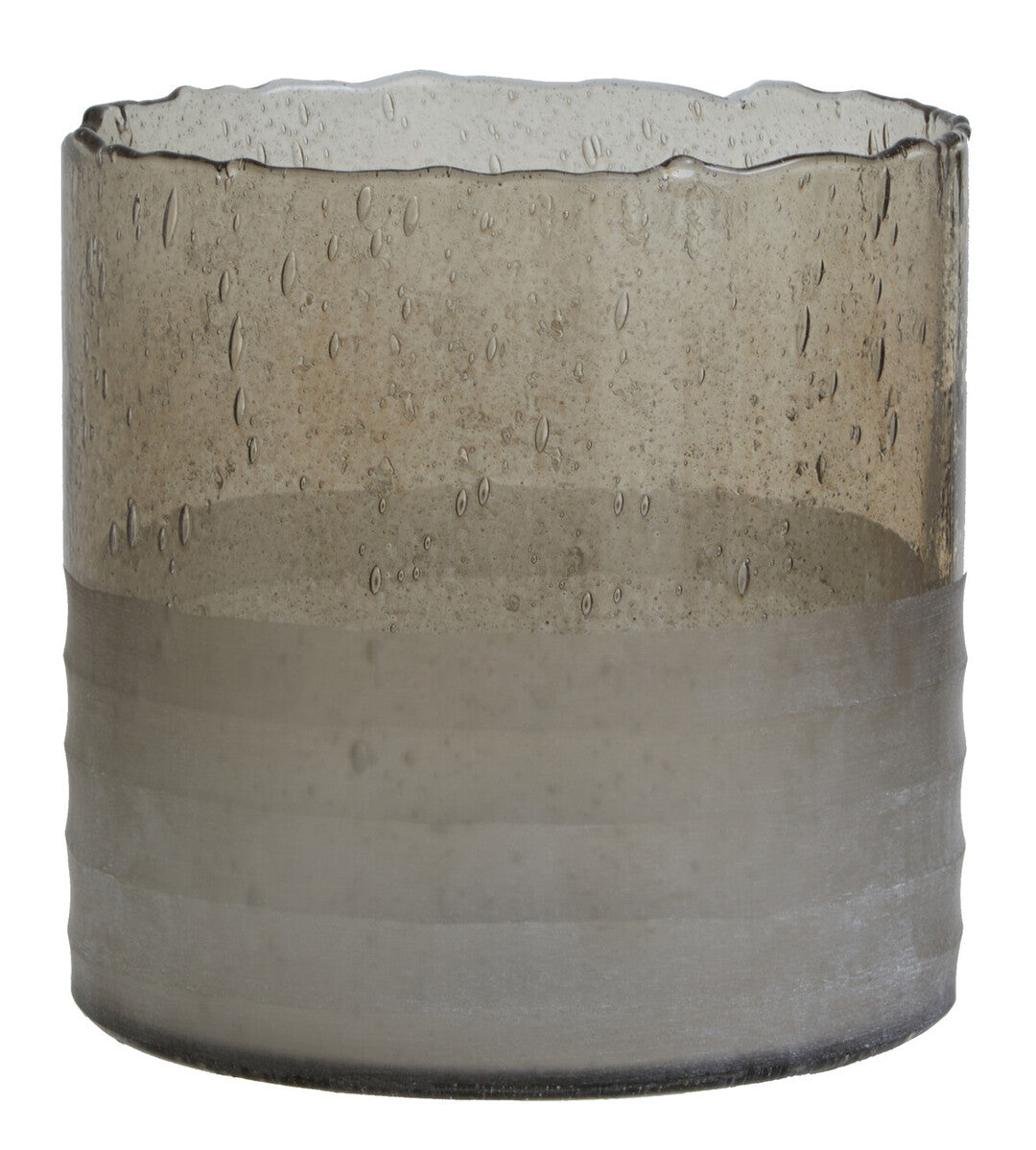 Natural Small Ribbed Glass Candle Holder