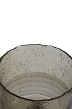 Natural Small Ribbed Glass Candle Holder