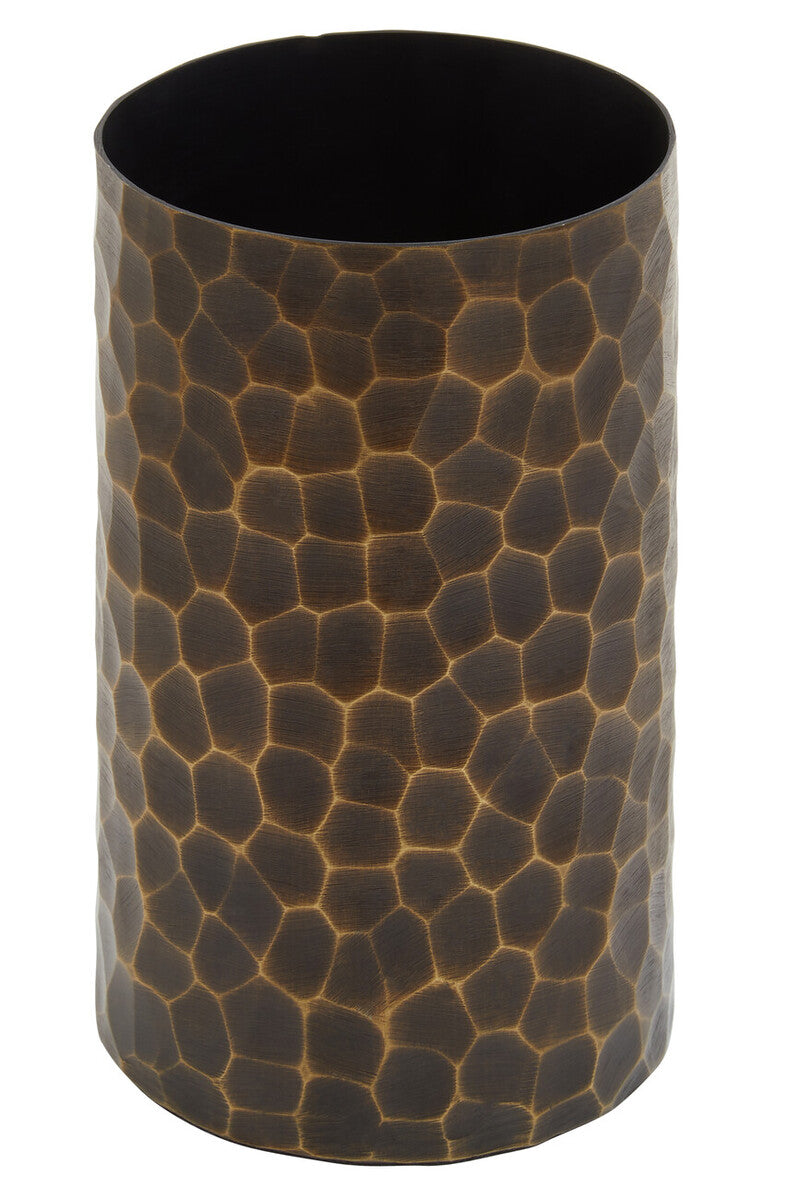 Antique Gold Finish Metal Small Vase