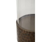 Antique Gold Finish and Glass Small Hurricane Candle Holder
