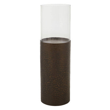 Small Floor Standing Candle Holder In Antique Gold