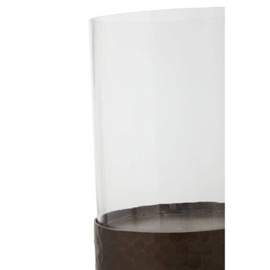 Small Floor Standing Candle Holder In Antique Gold