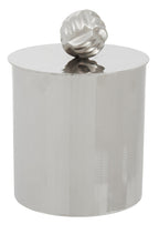 Silver Metal Large Trinket Box with Vertical Texture