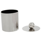 Silver Metal Large Trinket Box with Vertical Texture
