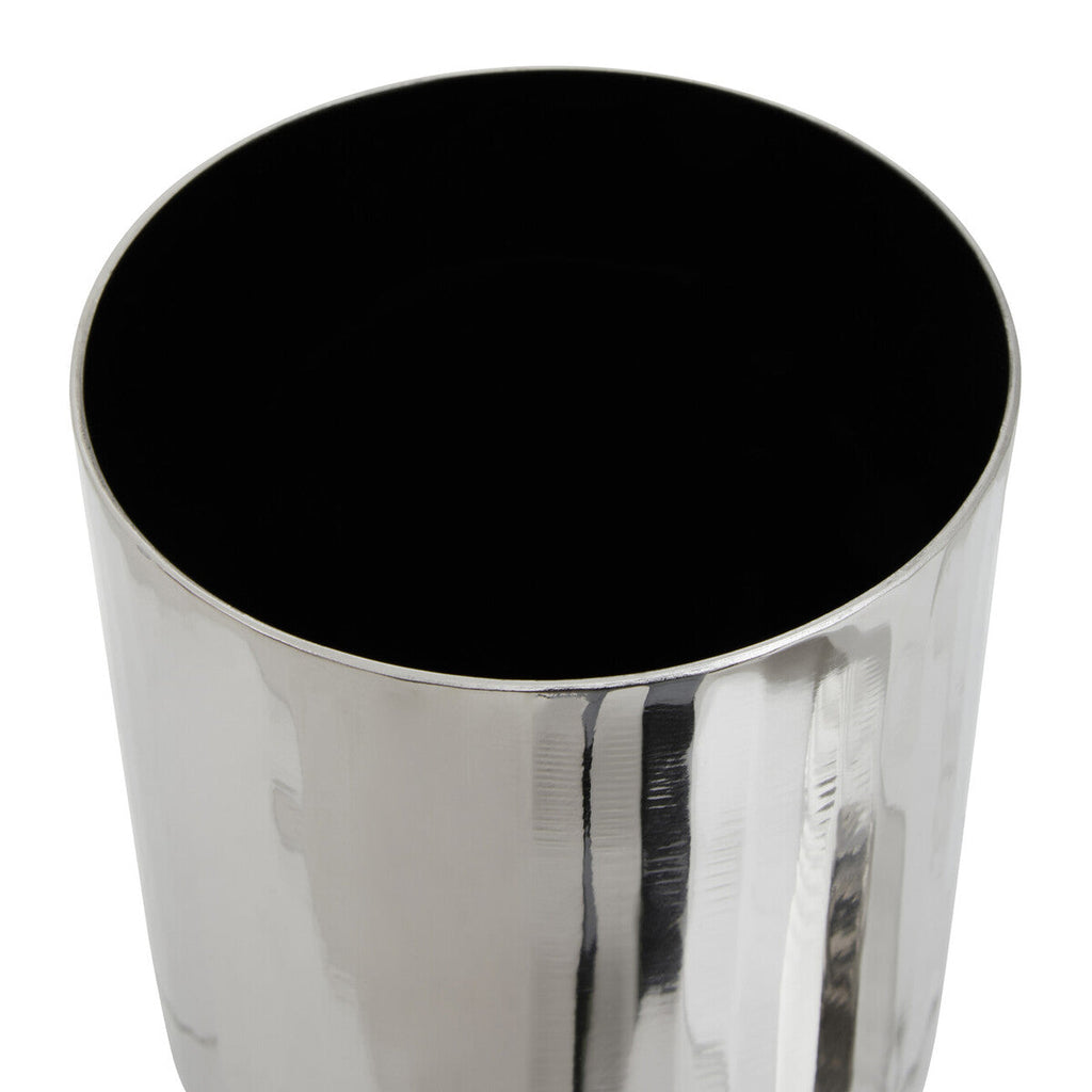 Silver Metal Large Trinket Box with Vertical Texture