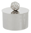 Silver Metal Small Trinket Box with Vertical Texture