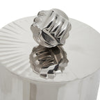 Silver Metal Small Trinket Box with Vertical Texture