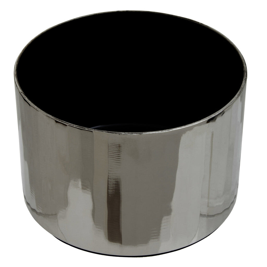 Silver Metal Small Trinket Box with Vertical Texture